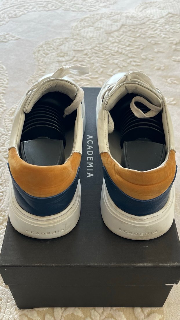 Gri Detaylı Beyaz Bağcıklı Erkek Spor Ayakkabı 41 academia - Görsel 4