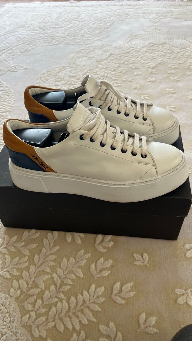 Gri Detaylı Beyaz Bağcıklı Erkek Spor Ayakkabı 41 academia - Görsel 2