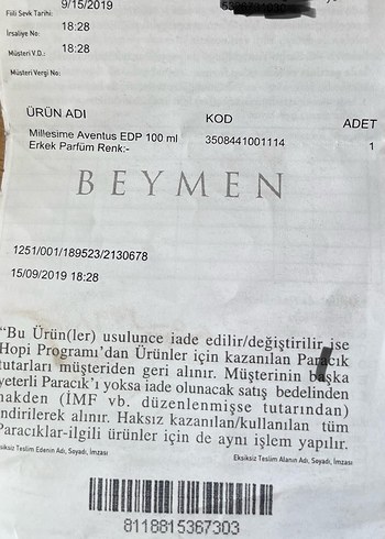 Creed Aventus Erkek Parfüm 100 ml 2019 batch Beymen faturalı - Görsel 8