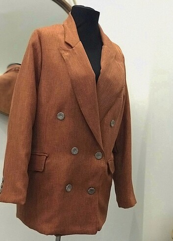 Ekose detay düğmeli BLAZER ceket