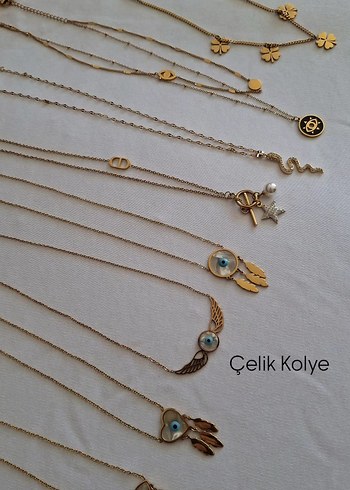 Çelik Kolye Altın Renk Mini Zincir Detaylı Kadın Kolye Yeni ürün