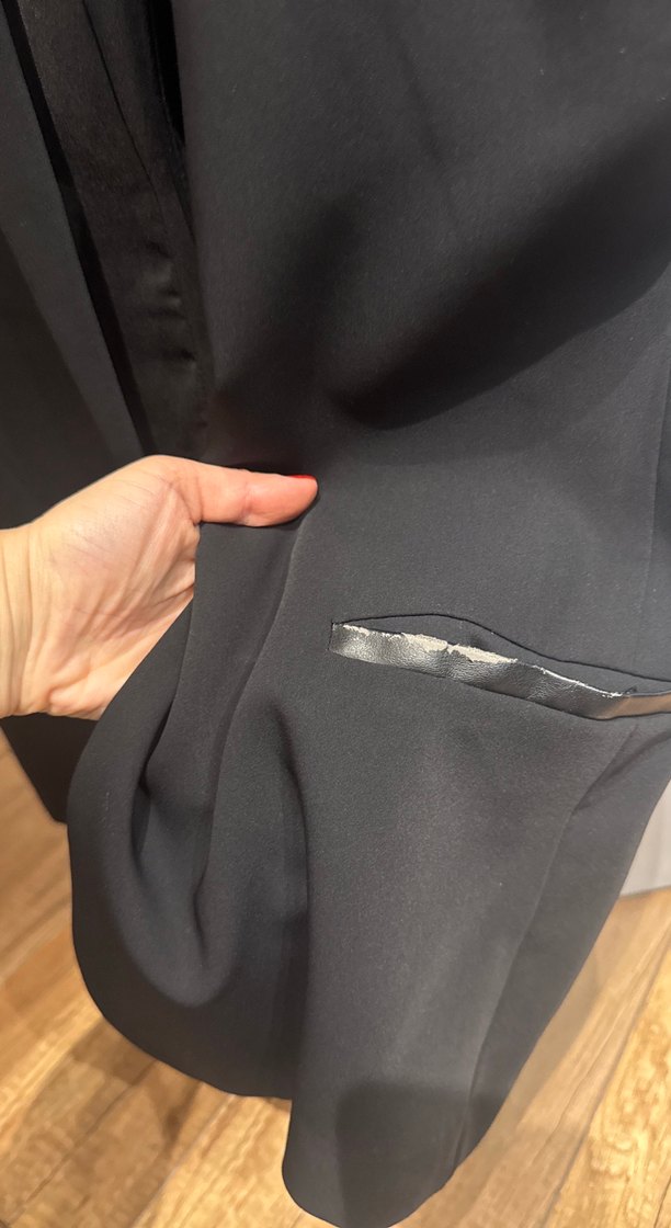 Siyah Kemerli Midi Ofis Yeleği - Görsel 3