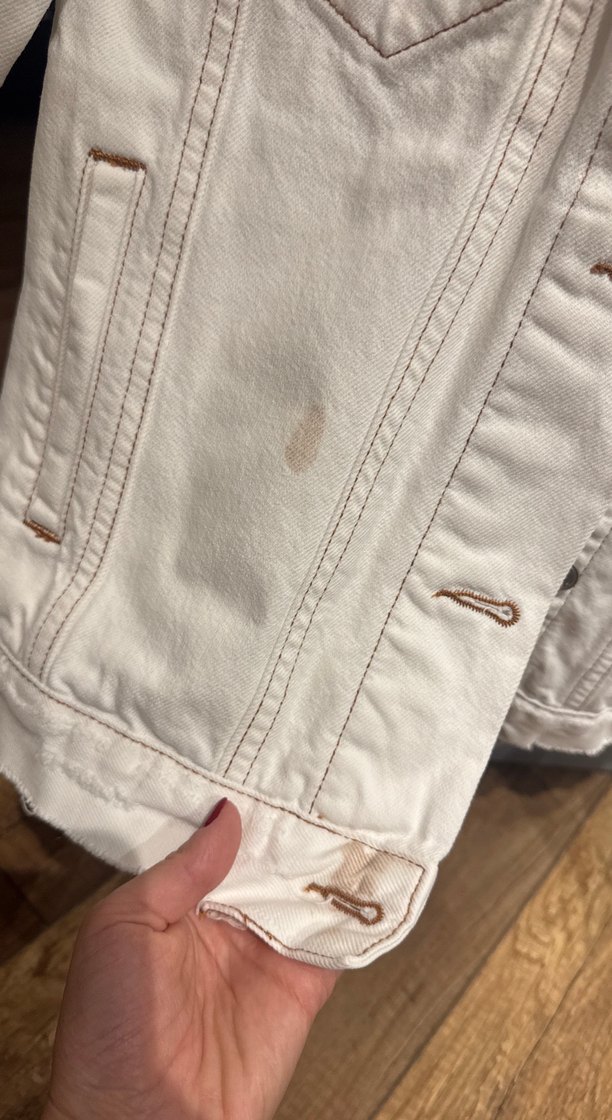 Düğmeli Beyaz Kadın Denim Ceket - Görsel 4