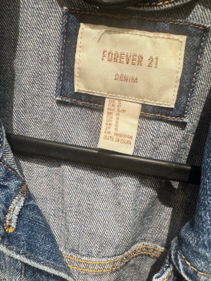Düğmeli Mavi Denim Ceket - Görsel 2