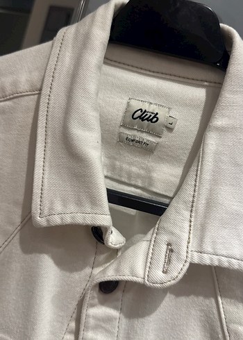 Düğmeli Beyaz Denim Gömlek - Görsel 2