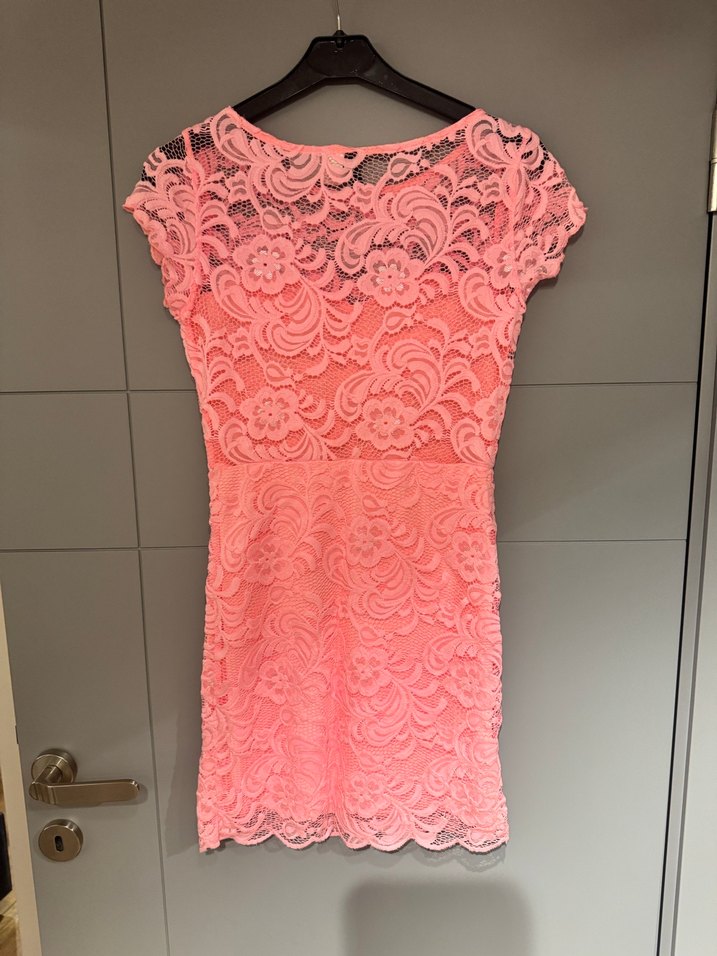 Pembe Dantel Mini Elbise - Görsel 2