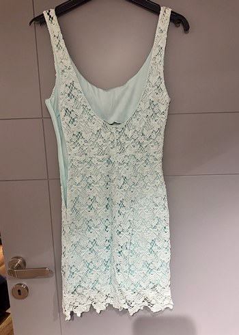 Dantel Detaylı Beyaz Bohem Midi Elbise - Görsel 2