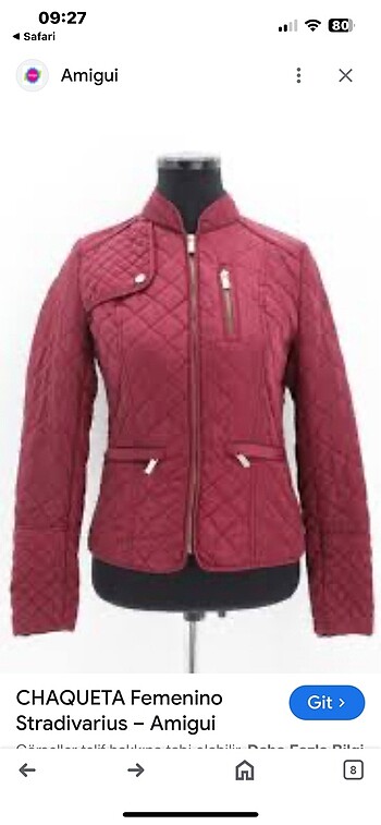 Stradivarius bordo kapitone mont