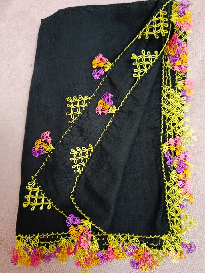 Boncuk İşlemeli Bohem Kadın yazma - Görsel 2