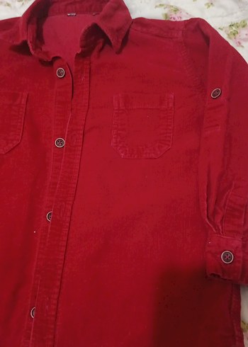 Kırmızı Erkek Çocuk Keten Gömlek - Görsel 2