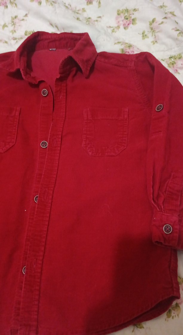 Kırmızı Erkek Çocuk Keten Gömlek - Görsel 2