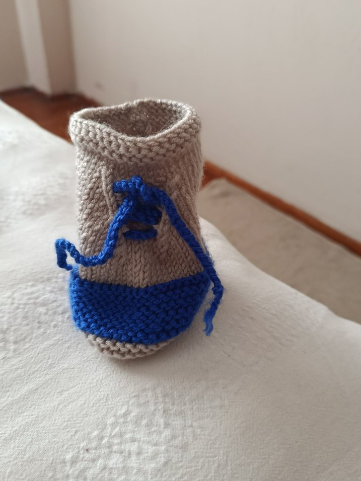 Kızlar  erkek için örme mavi bot - Görsel 2