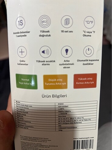 Beden Ateş ölçer