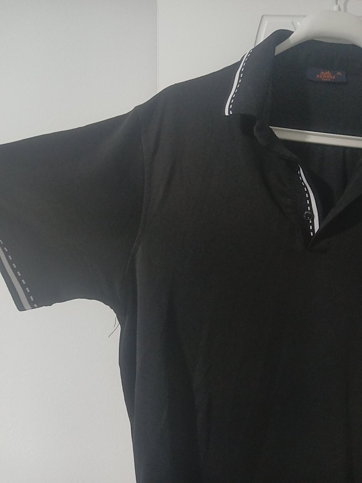 Düğmeli Siyah Erkek Polo Tişört - Görsel 5