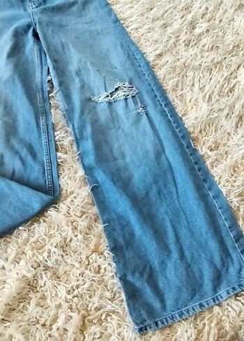 Bol Kesim Bohem Kadın Kot Pantolon - Görsel 6