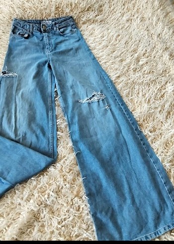 Bol Kesim Bohem Kadın Kot Pantolon - Görsel 2