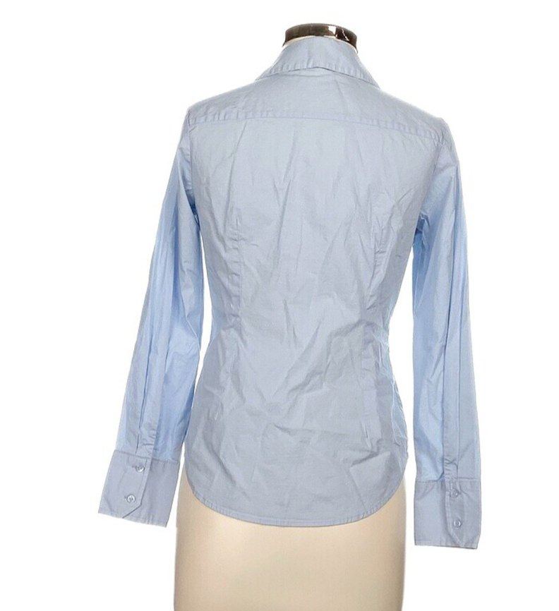 Mavi Pamuklu Düğmeli Kadın Gömlek. orijinal Mango - Görsel 3