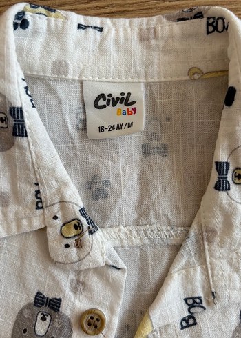 Erkek Çocuk Pamuklu Desenli Kısa Kollu Gömlek - Görsel 2