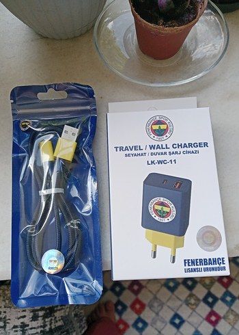 Fenerbahçe Lisanslı Sarı Seyahat Duvar Şarj Cihazı - Görsel 2