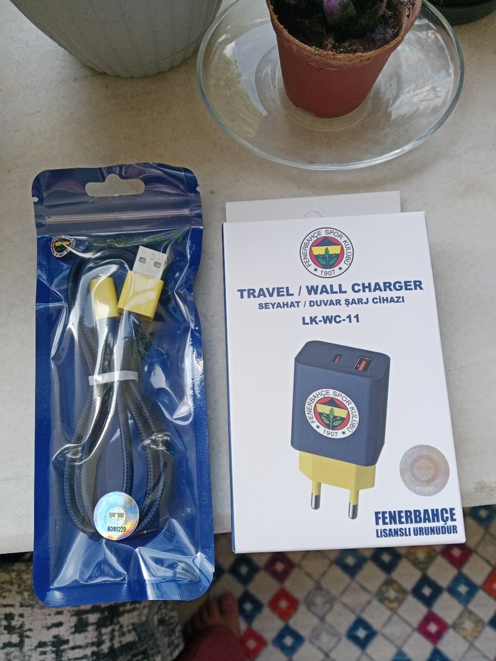 Fenerbahçe Lisanslı Sarı Seyahat Duvar Şarj Cihazı - Görsel 2