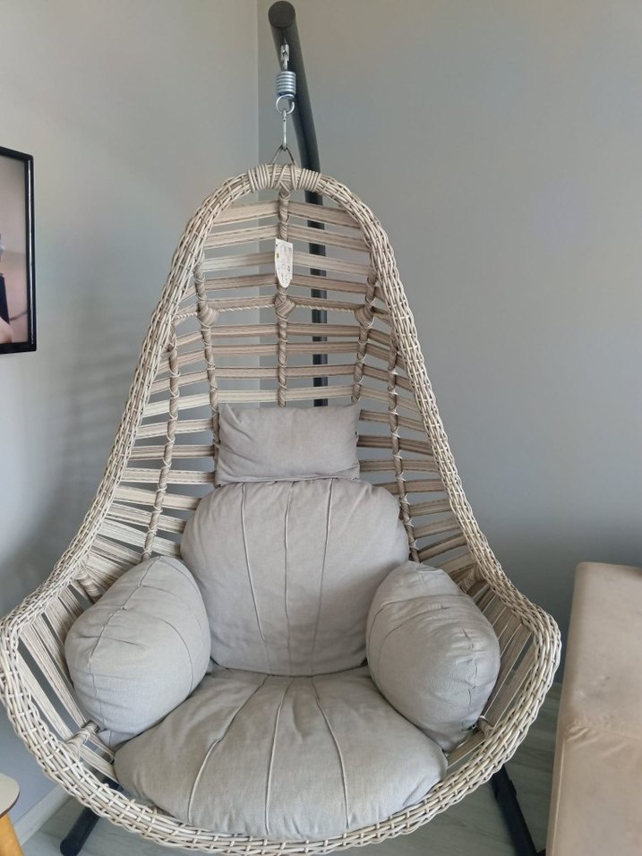Bej ve Gri Asılabilir Sepet Koltuk - Görsel 2