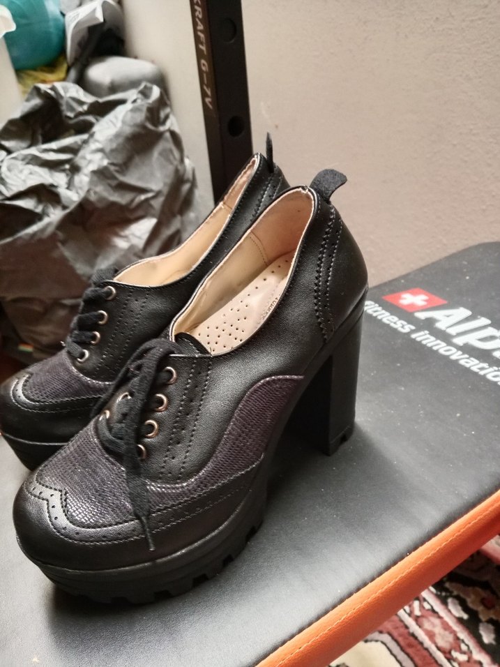 Siyah Gotik Platform Topuklu Kadın Ayakkabı - Görsel 3