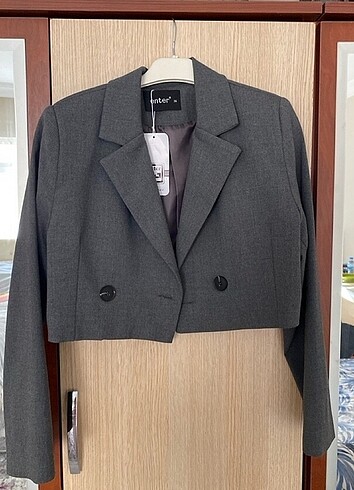 Crop blazer ceket