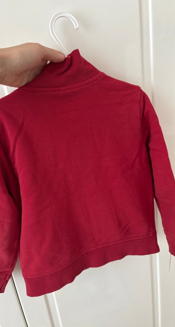 Kırmızı Fermuarlı Erkek Sweatshirt - Görsel 2