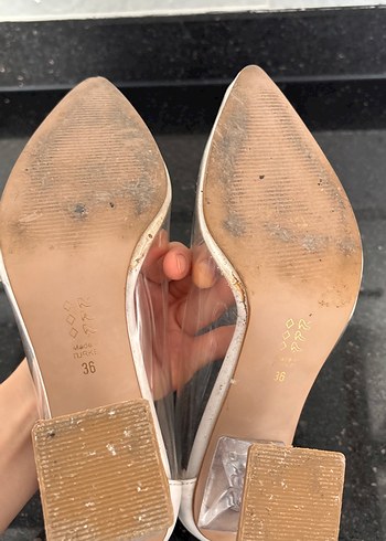 Beyaz Çiçekli Kristal Taşlı Stiletto - Görsel 3