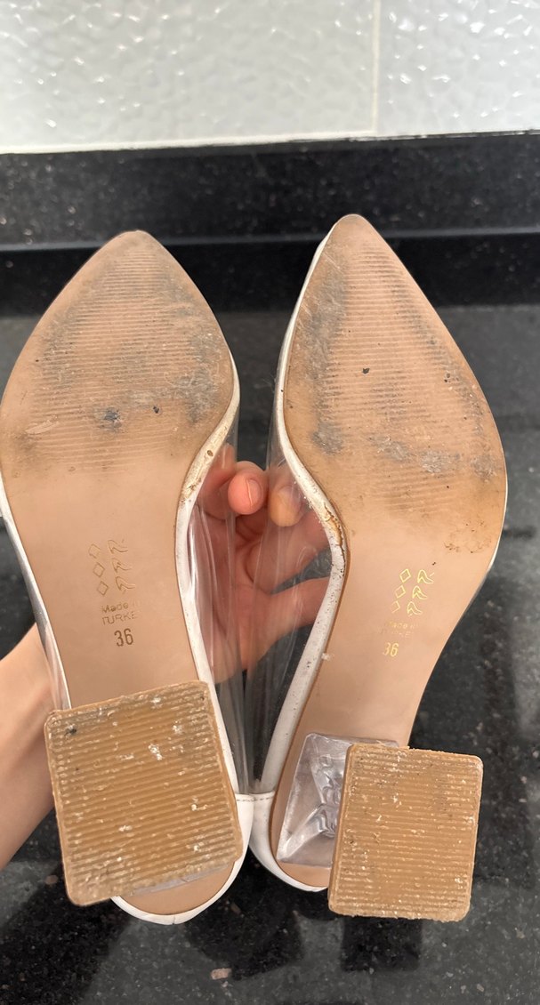 Beyaz Çiçekli Kristal Taşlı Stiletto - Görsel 3