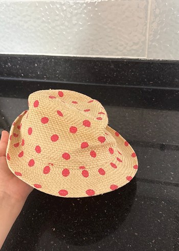 Renkli Puantiyeli Fırfırlı Bej çocuk Şapka - Görsel 4