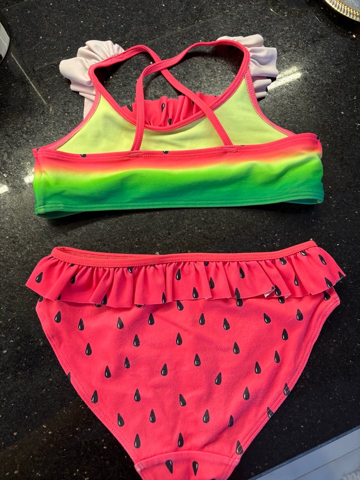 Kız Çocuk Pop Art Desenli Fırfırlı Bikini - Görsel 2