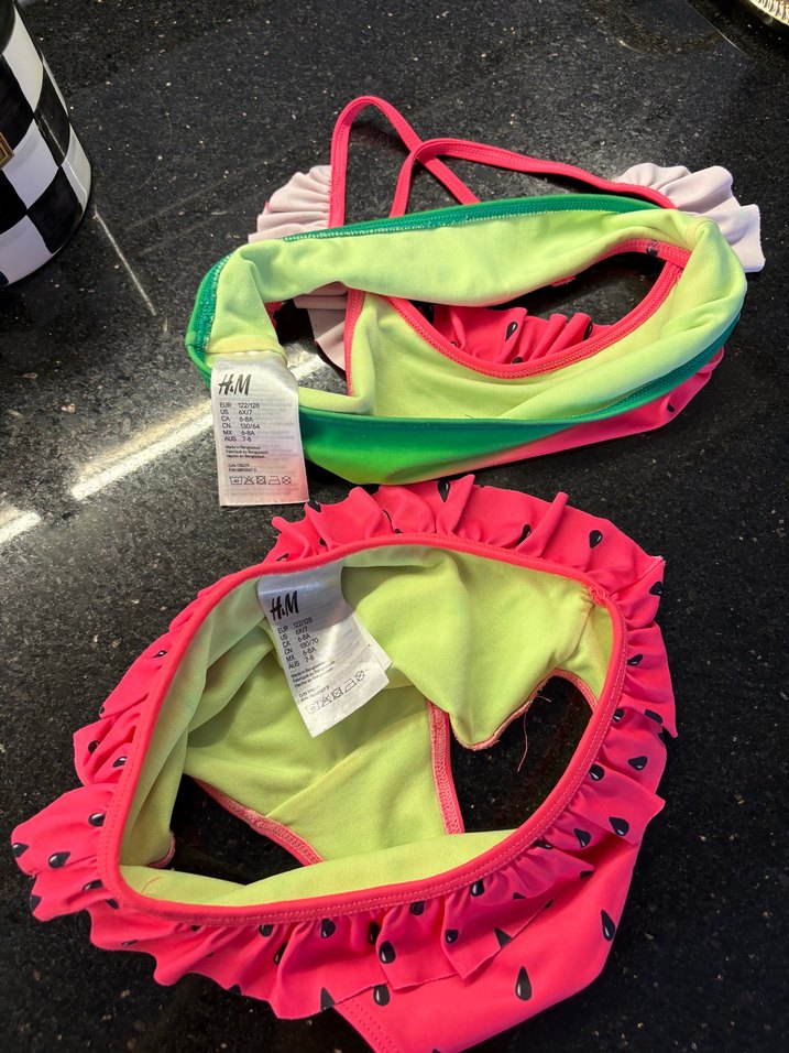 Kız Çocuk Pop Art Desenli Fırfırlı Bikini - Görsel 4