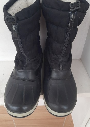 Erkek Çocuk Fermuarlı Siyah Street Wear Bot kar botu