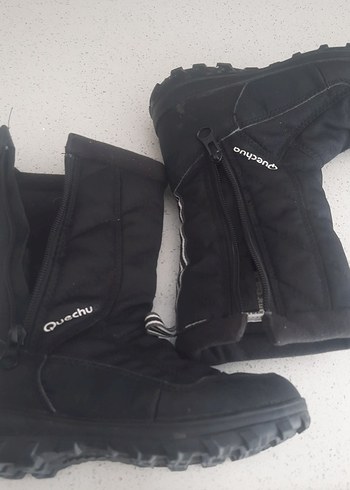 30 Beden dechotlon tertemiz Siyah unisex Çocuk Goth Botları Velcro