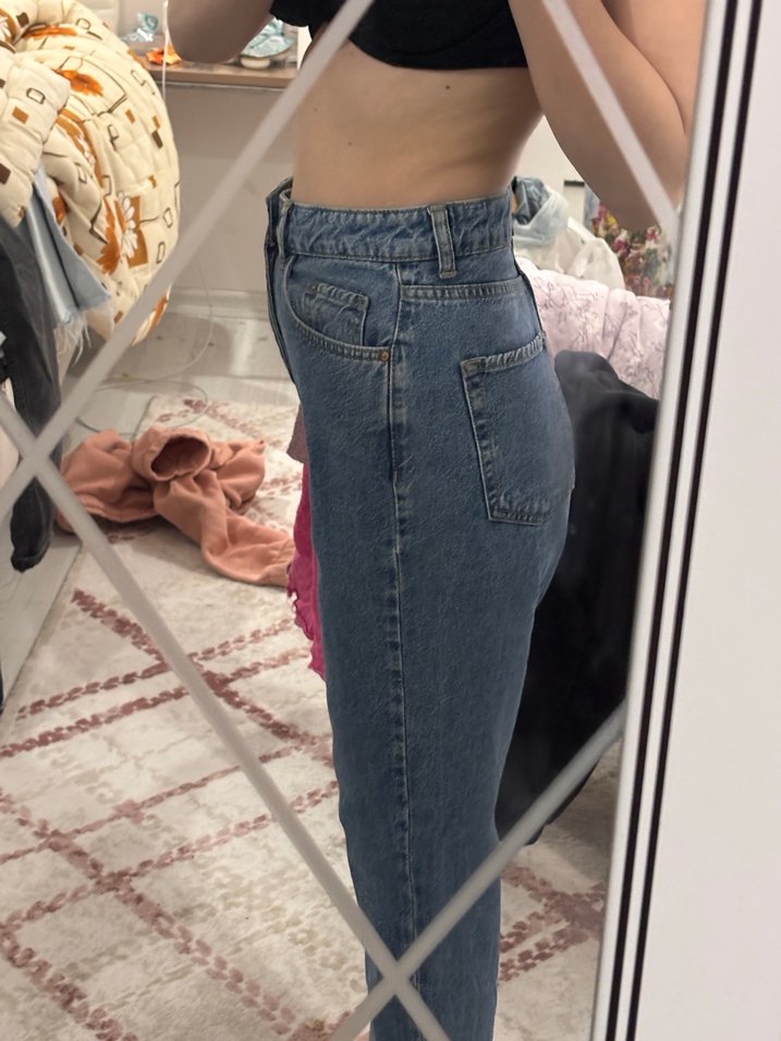 Kadın Mavi mom jean - Görsel 2