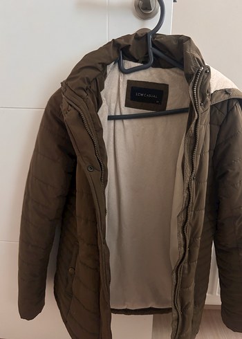 Düğmeli Kadın Kahverengi Kış Montu lcw haki - Görsel 2