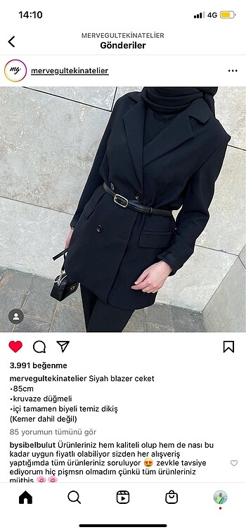 Siyah blazer ceket