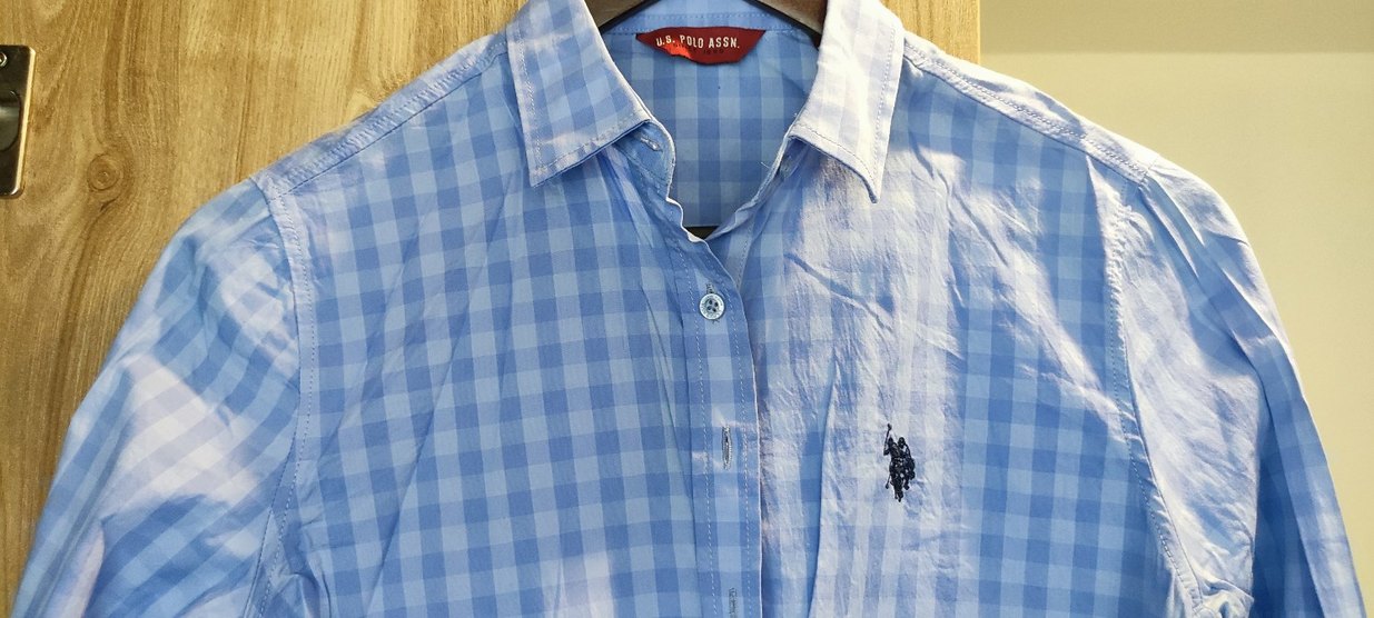 Düğmeli Mavi Pamuklu Kadın Gömlek - Görsel 2