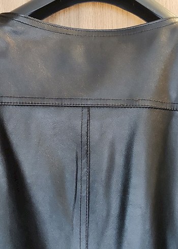 Deri Siyah Kadın Biker Ceket - Görsel 6