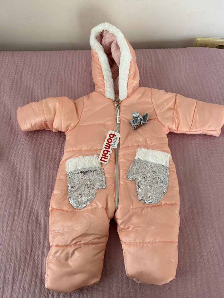 Pembe Kürklü Bebek Kız Tulumu - Görsel 2