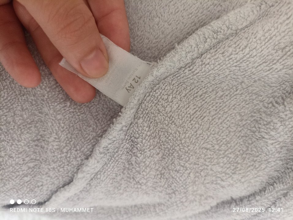 Kapüşonlu Gri Erkek Çocuk Bornoz - Görsel 4