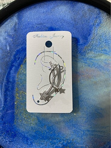 Silver yıldız earcuff kupe - Görsel 2