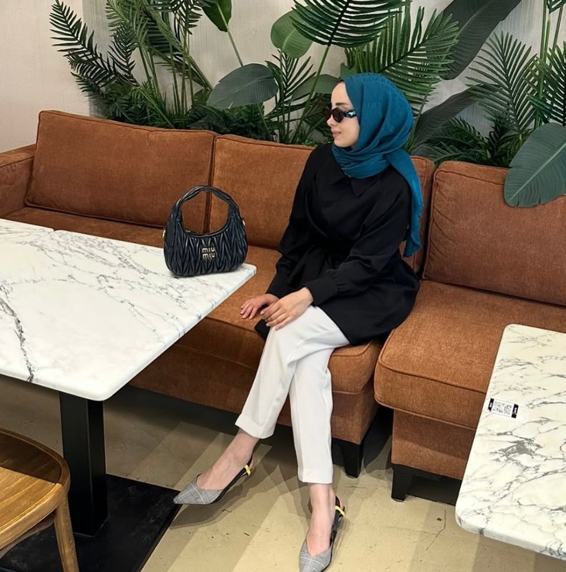 Siyah Kemerli Uzun Boy Ofis Tunik - Görsel 3