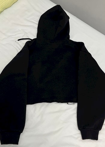 Diğer Kapüşonlu Siyah Baskılı Kadın Sweatshirt
