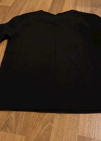 Kız Çocuk Siyah Uzun Kollu Basic Tişört - Görsel 3