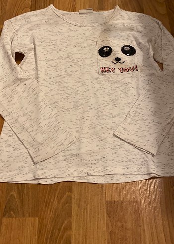 Gri Uzun Kollu Kız Tişörtü - Görsel 2