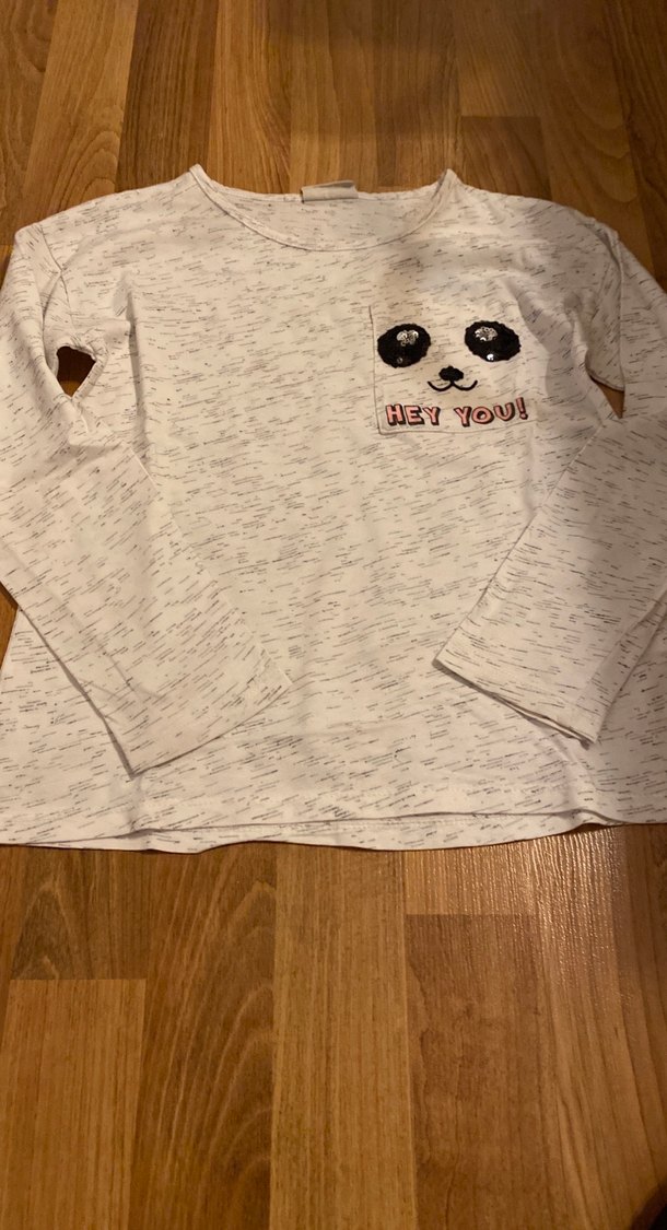 Gri Uzun Kollu Kız Tişörtü - Görsel 2