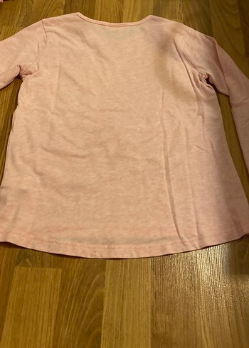 Pembe Uzun Kollu Kelebek Baskılı Tişört - Görsel 4