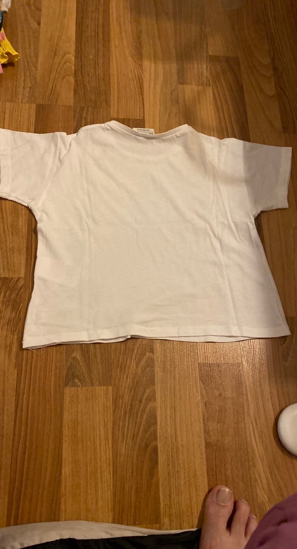 Kız Çocuk Beyaz Kısa Kollu Tişört - Görsel 4